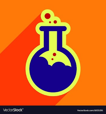 Flat with shadow Icon vial of poison on colored vector image