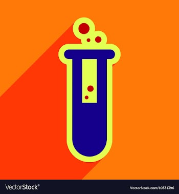 Flat with shadow Icon vial of poison on colored vector image