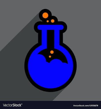 Flat with shadow Icon vial of poison on colored vector image
