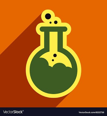 Flat with shadow Icon vial of poison on colored vector image