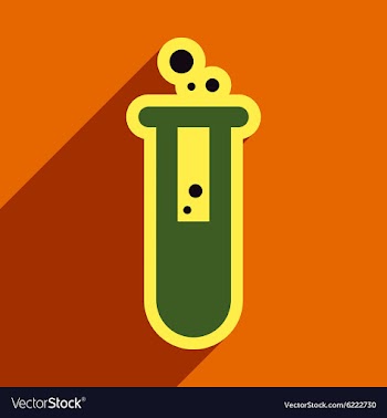 Flat with shadow Icon vial of poison on colored vector image