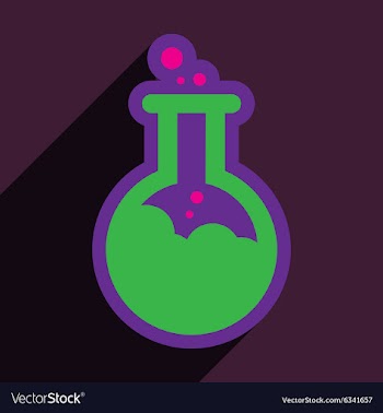 Flat with shadow Icon vial of poison on colored vector image