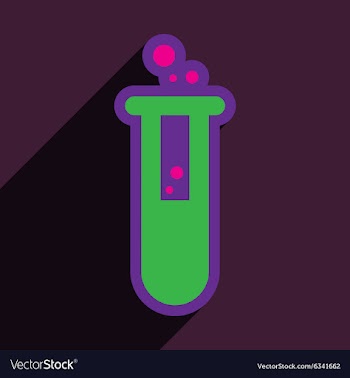 Flat with shadow Icon vial of poison on colored vector image