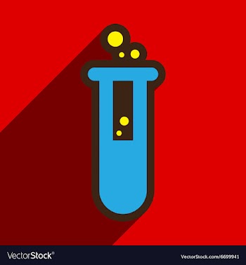 Flat with shadow Icon vial of poison on colored vector image