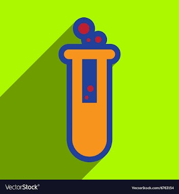 Flat with shadow Icon vial of poison on colored vector image