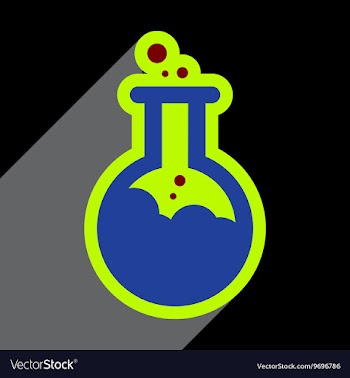 Flat with shadow Icon vial of poison on colored vector image