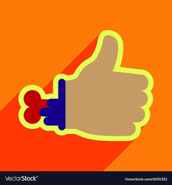 Flat with shadow Icon Zombie hand on a colored vector image
