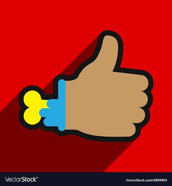 Flat with shadow Icon Zombie hand on a colored vector image