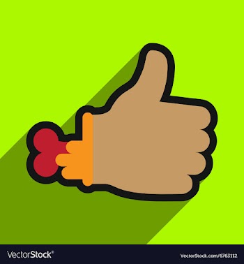 Flat with shadow Icon Zombie hand on a colored vector image