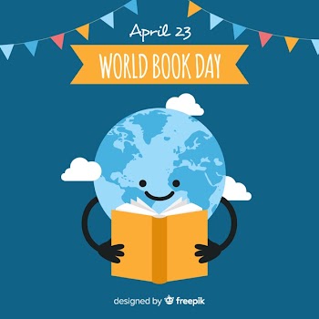 Flat world book day background