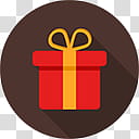 Flatjoy Circle Icons, Gift, red and yellow gift box icon transparent background PNG clipart