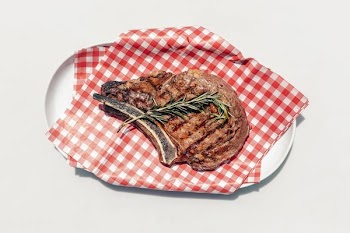 Flatlay Of Flame Grilled Steak And Ribeye