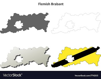 Flemish Brabant outline map set - Flemish version vector image