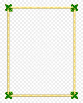 Fleur De Lis Gold And Green Border Free Borders And - Blue And Gold Border