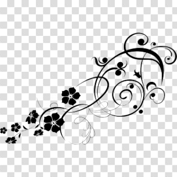 Fleur noir et blanc png 4 » PNG Image