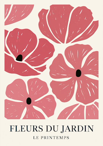 Fleurs du Jardin: Spring Floral Art Print