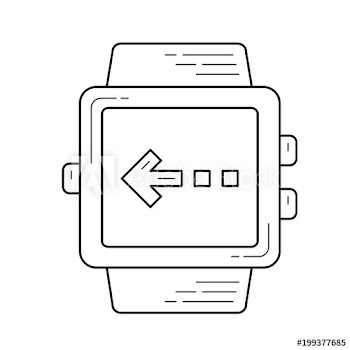 Flick left vector line icon isolated on white background