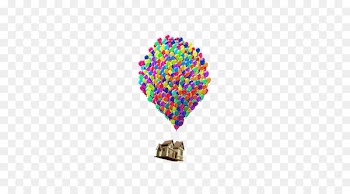 Flight Hot air balloon House - A plurality of colored balloons 
