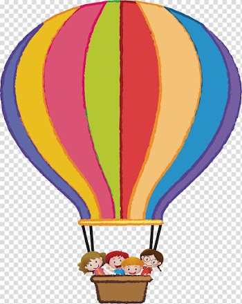 Flight Hot air balloon Illustration, The children who sit hot balloons transparent background PNG clipart