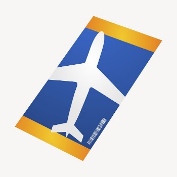 Flight ticket clipart, collage element | Free PSD - rawpixel