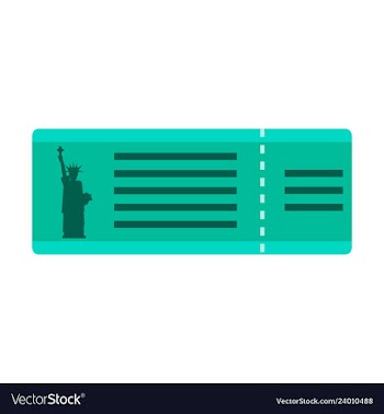 Flight ticket with famous monument around the vector image