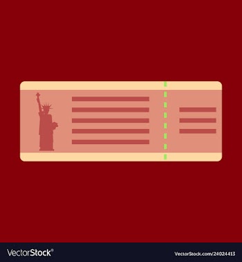 Flight ticket with famous monument around the vector image