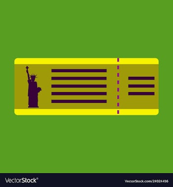 Flight ticket with famous monument around the vector image