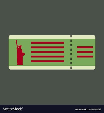 Flight ticket with famous monument around the vector image