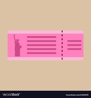 Flight ticket with famous monument around the vector image
