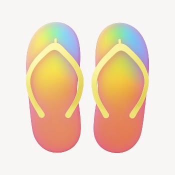 Flip flop collage element, 3D | Free PSD - rawpixel