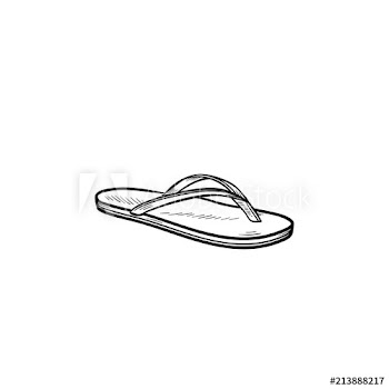 Flip flop sandal hand drawn outline doodle icon