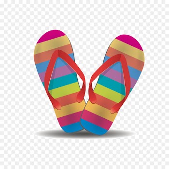 Flip-flops Shoe Clip art - Color stripe beach sandals 
