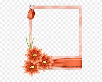 Flo Frame Brown - Blue Floral Frame Png