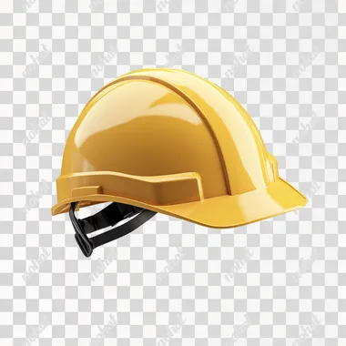 Floating 3D Construction Helmet on White Background