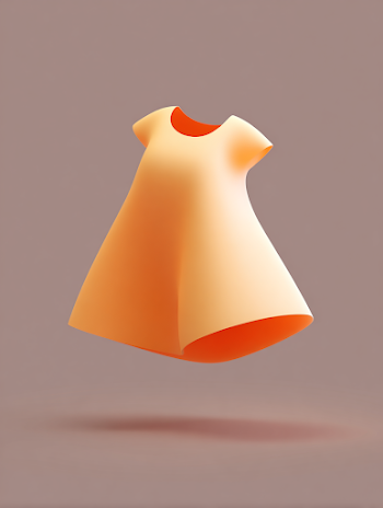 Floating 3D Fashion Dress in Cartoonish Style