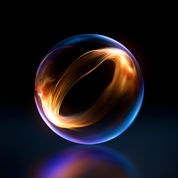 Floating Abstract Energy Orb on Black Background