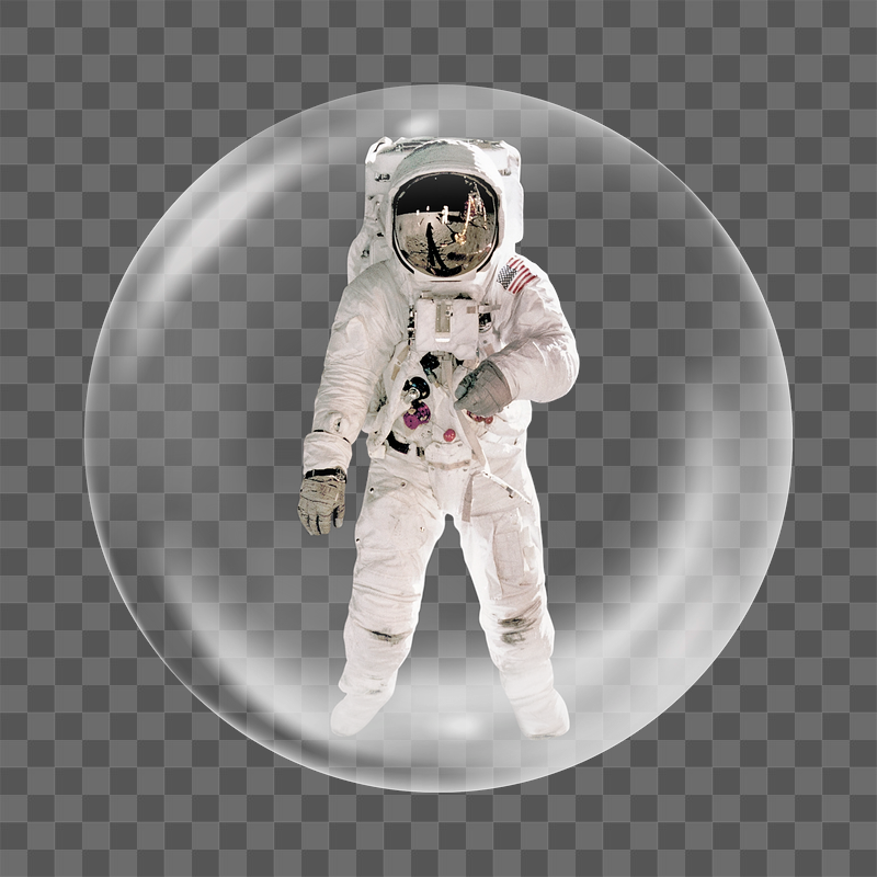Floating astronaut png sticker, bubble | Free PNG - rawpixel