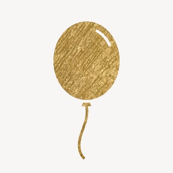 Floating balloon gold icon, glittery | Free Icons - rawpixel