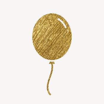 Floating balloon gold icon, glittery | Free Icons - rawpixel