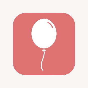 Floating balloon icon, flat square | Free Icons - rawpixel