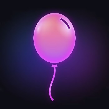 Floating balloon icon, neon glow | Free Icons - rawpixel