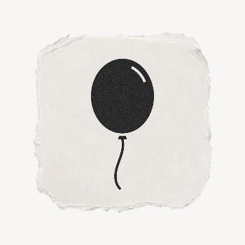 Floating balloon icon, ripped paper | Free PSD - rawpixel