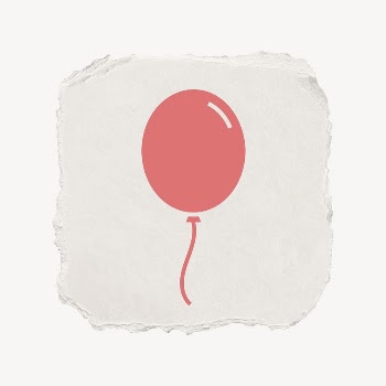 Floating balloon icon, ripped paper | Free PSD - rawpixel