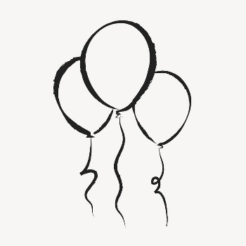 Floating balloons sticker, cute doodle | Free PSD Illustration - rawpixel