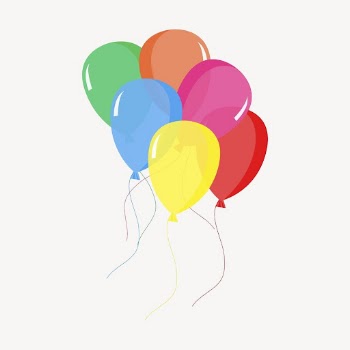 Floating balloons sticker, party decor | Free Vector - rawpixel