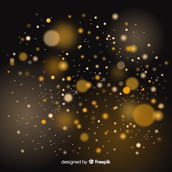 Floating golden particles bokeh effect Free Vector