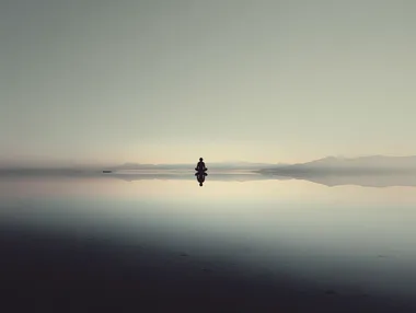 Floating Meditation in Surreal Landscape Floating Meditation in Surreal Landscape