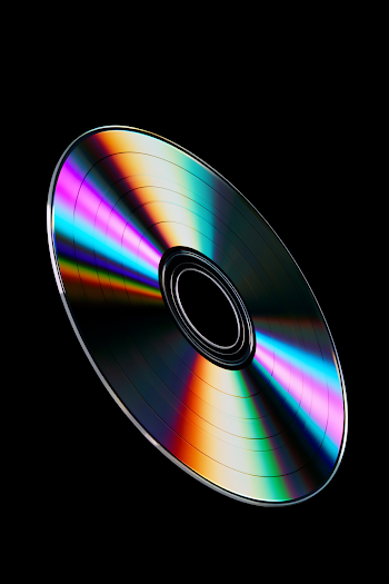 Floating Optical Disc with Rainbow Reflections