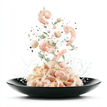 Floating Seafood Pasta Elegance