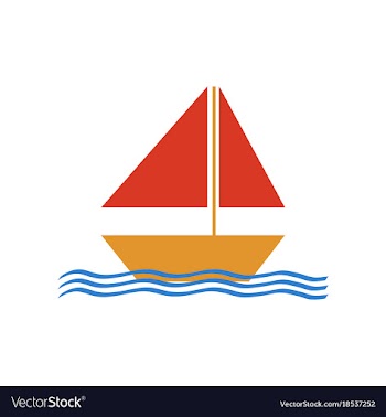 Floating ship vector image